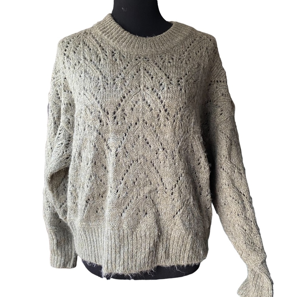 OLD NAVY Knit Oversized Scoop Neck Sage Pullover Sweater